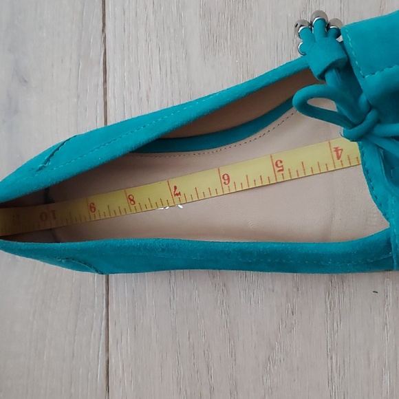 Via Spiga Turquoise Suede V-Raven Loafers - Picture 12 of 15